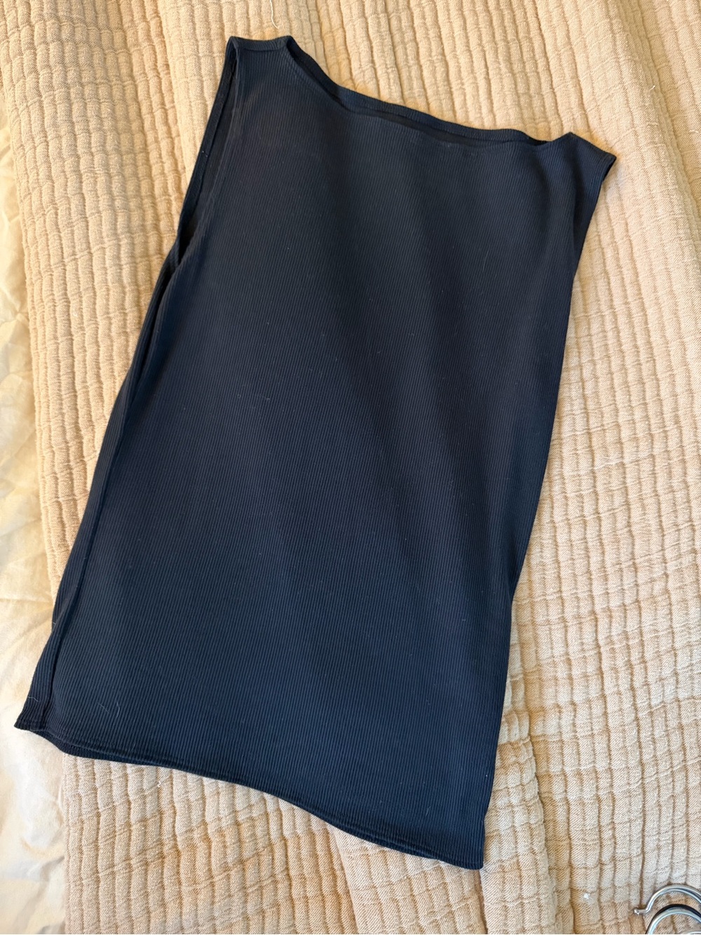 Abercrombie & Fitch Black Ribbed wide neck tank